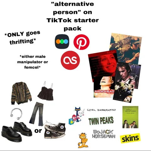 “Alternative person” on tiktok starter pack
