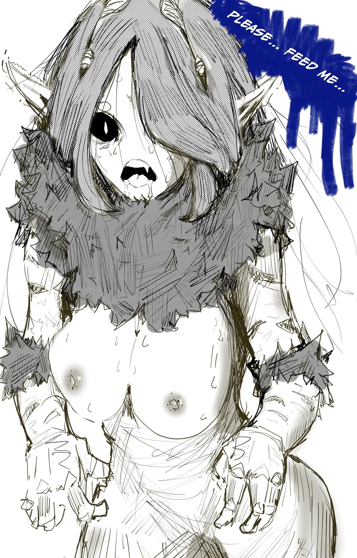 The moth girl is waiting for feeding (by me)