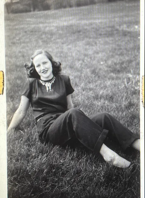 My grandmother, wearing pants and a T-shirt, while on an early date with my grandfather; Brooklyn, 1948