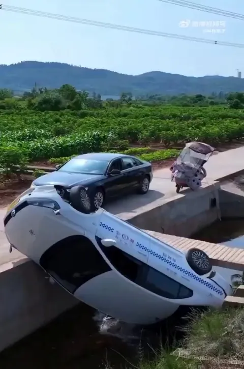 Passing each other on a tight road