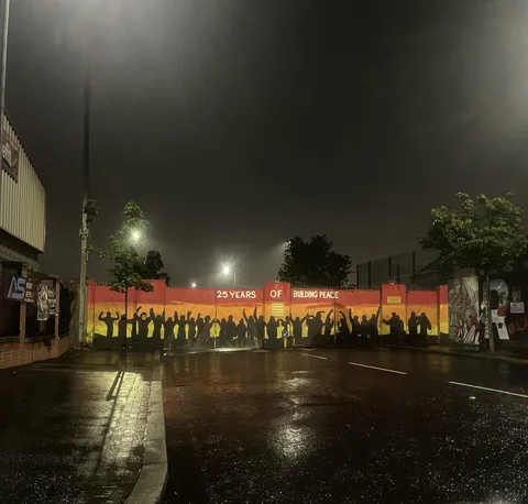 One of the peace wall gates in Belfast that close every night