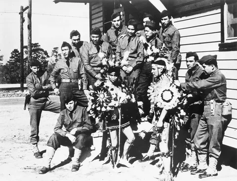 Over 400 Navajo Marines served during World War II and created an unbreakable code from their language that allowed for rapid, complex communication that saved countless lives and contributed significantly to American victories, 1940s