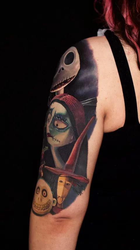 Nightmare before Christmas tattoo by hilmartattoos based out of Los Angeles ca