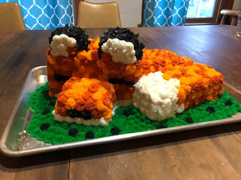 My kid turned 6 today, this is the cake grandma made for him.