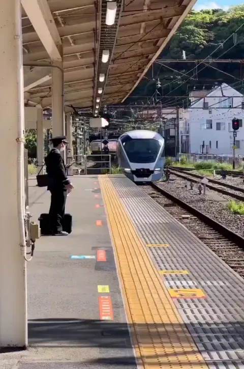 This is a luxury sightseeing train in Japan