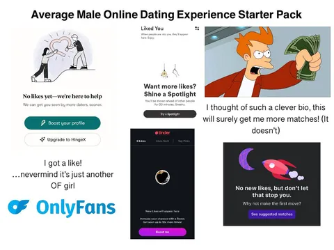 Average Male Online Dating Experience Starter Pack