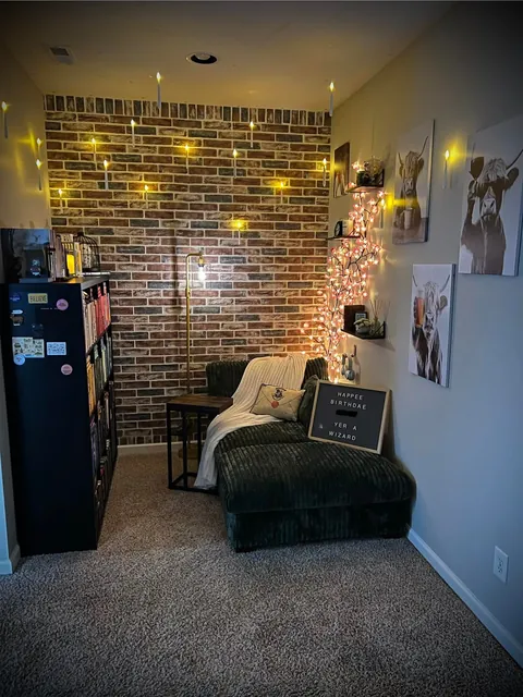 Turned our boring plain loft into a cozy reading nook for my wife’s birthday