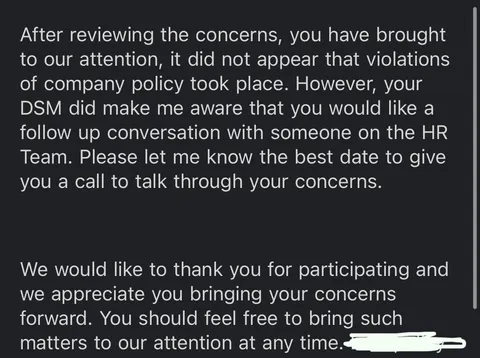 HR’s response when I reported my coworker for frequently touching my butt