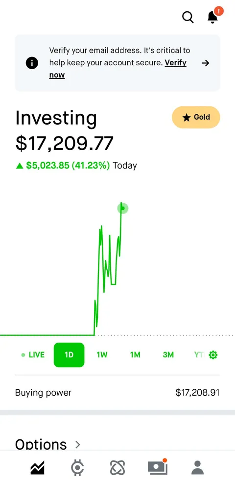 $470 to $11K on online blackjack. Threw it in robinhood yesterday $5K gain today