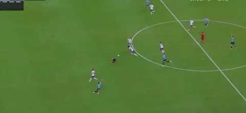 The USA v Uruguay ref allowed play to restart and then booked a player during live play…