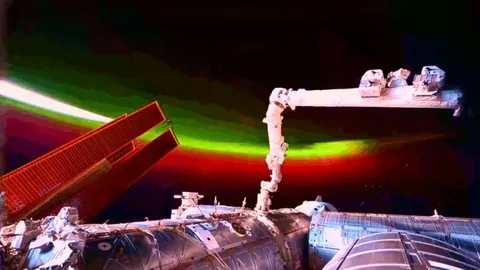 Tonight's amazing aurora from orbit