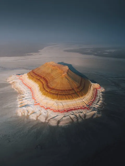 🔥The insanely clear stratification of Bokty mountain, Kazakhstan.