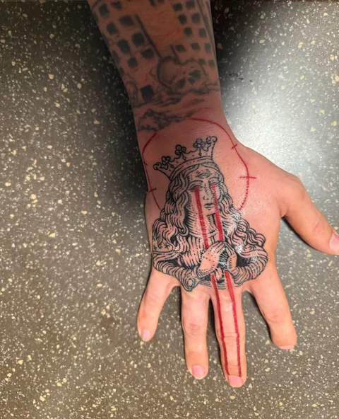 Micah Ulrich’s design tattooed by Bob of Engraved out of Columbus, OH