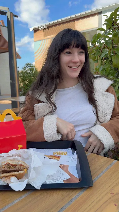 Flashing and munching on my Happy Meal at McDonald’s
