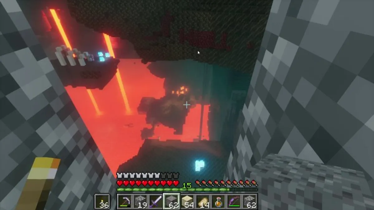 I'm trying to get down there, but falling blocks disappear after a few blocks—what's happening?