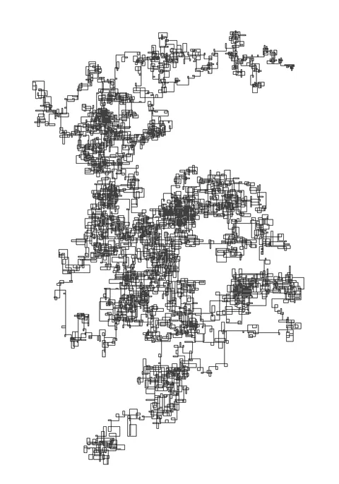 [OC] PRIME NUMBERS: whenever n was a prime number, the path changed 90 degrees clockwise, with 100.000 numbers (credit to u/Franghein for making a prettier but much shorter version of this)