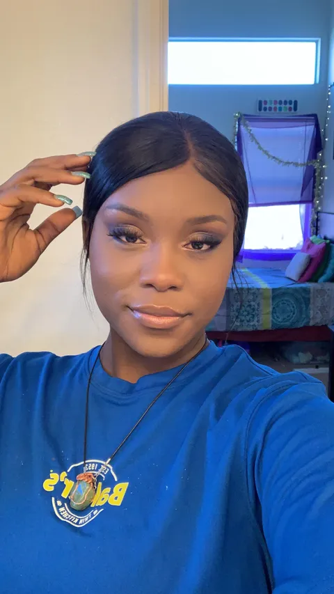 Blue smoky eye to match my uniform