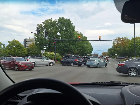 To compliment another user's post about clogging up intersections, here's a pic from the other day! [Oc]
