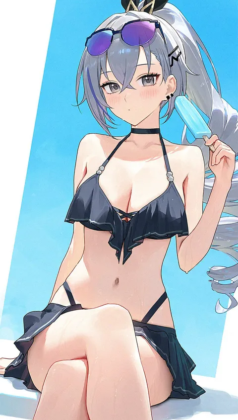Silverwolf in a swimsuit