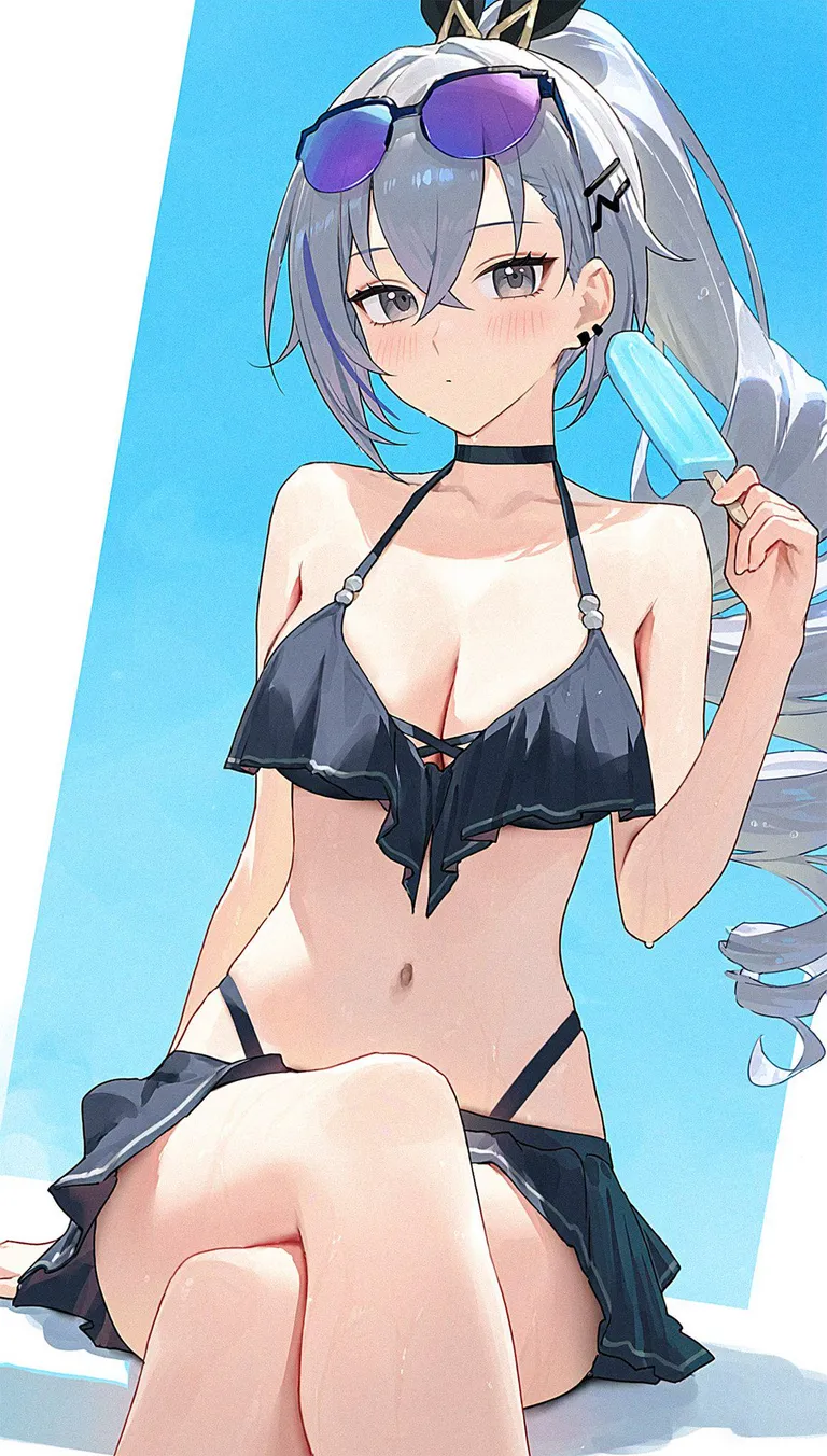 Silverwolf in a swimsuit