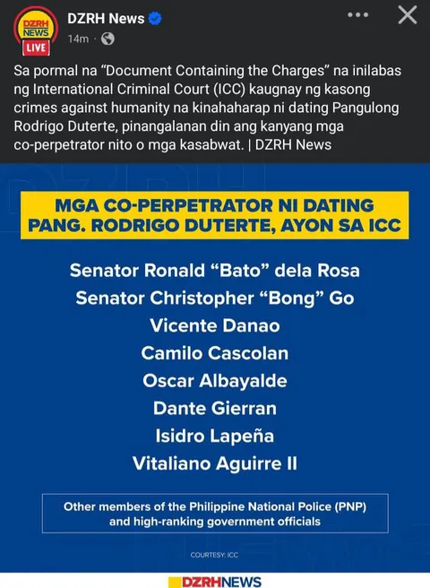 ICC names Bato and Bong Go as Duterte's co-perpetrators of war on drugs