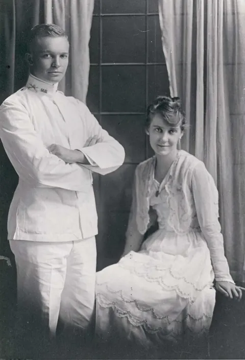 Young Dwight D. Eisenhower and his new wife Mamie, 1916