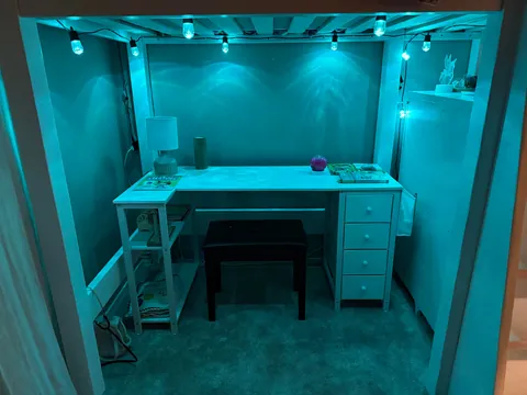 Built my daughter a new bed with a built in dresser and desk