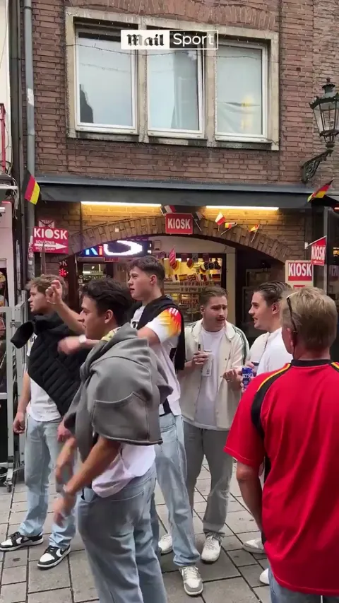 England fans chant 'You're going home' to German fans after their elimination from the Euros