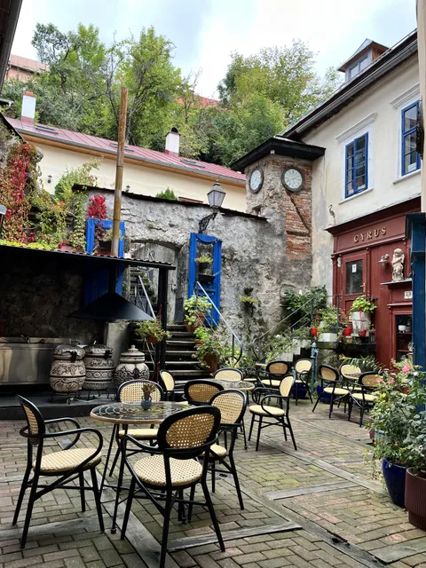Coffee shop courtyard in Slovakia