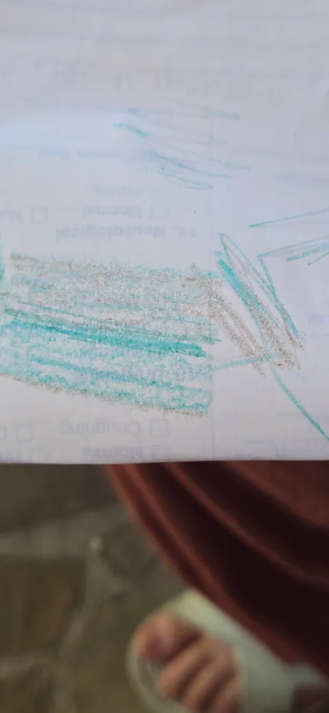 My copper crayon did what copper does and turned green