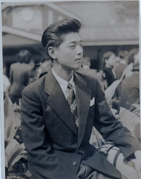 Japan, 1950s. My grandfather on the day of his coming of age ceremony (20 years old).