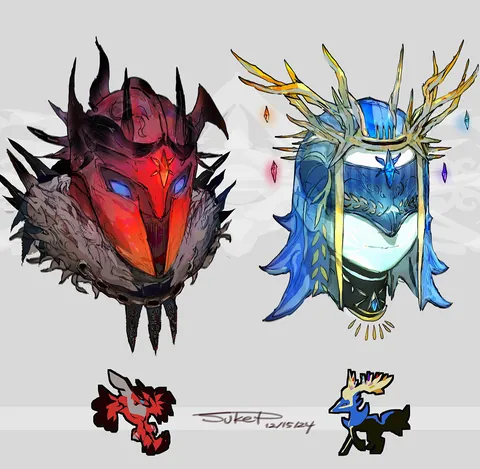 I made some Pokémon inspired headgears! [OC]