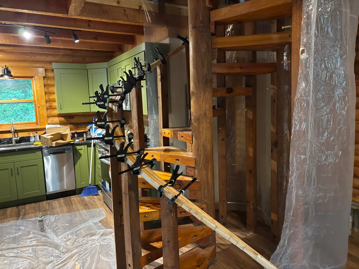 Made a spiral staircase railing for my cabin