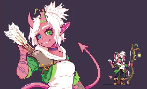 Estrid! A tiefling ranger who hunts pyromancers and arsonists.