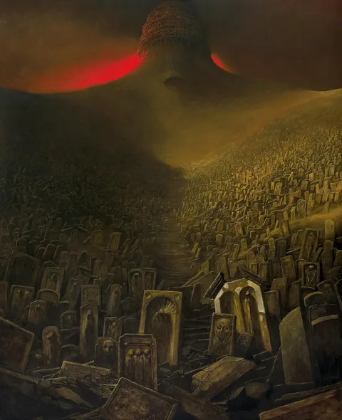 Untitled, Zdzislaw Beksinski, Oil on Hardboard, 1972