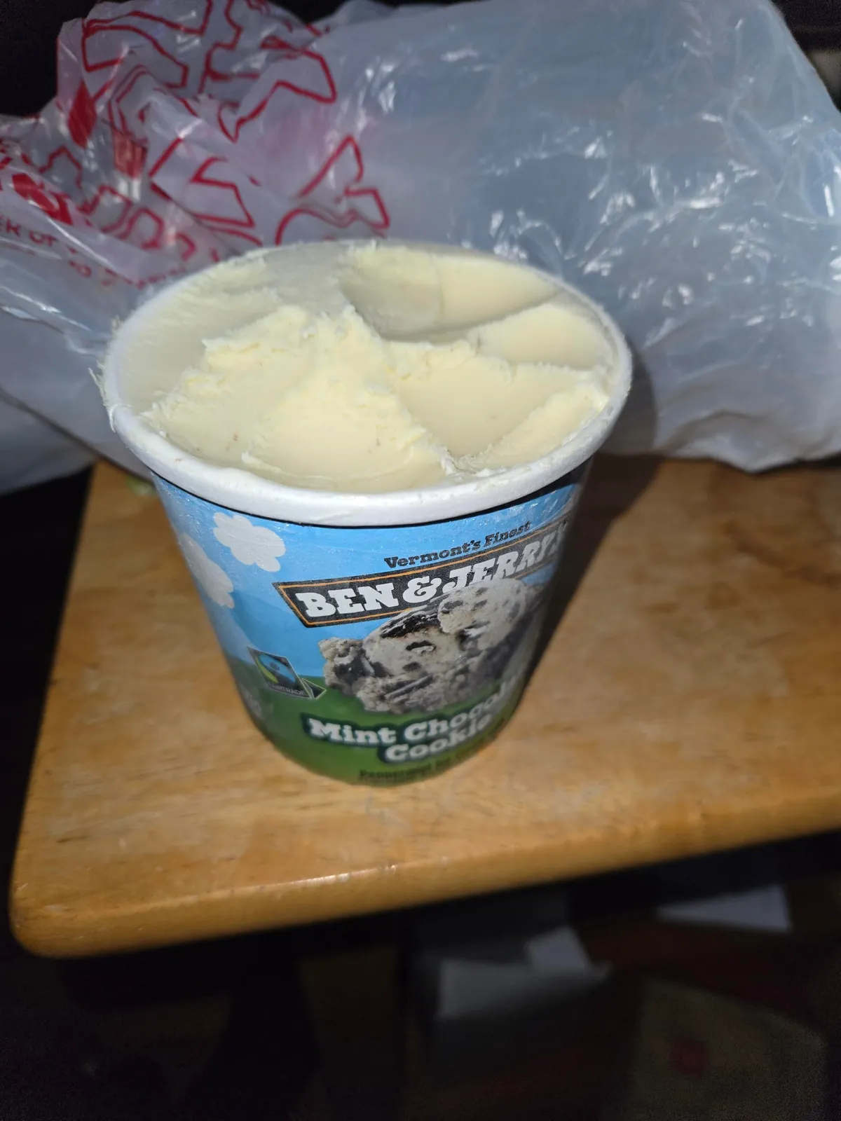 My Ben &amp; Jerry's Min't Chocolate Cookie ice cream had no cookie chunks...