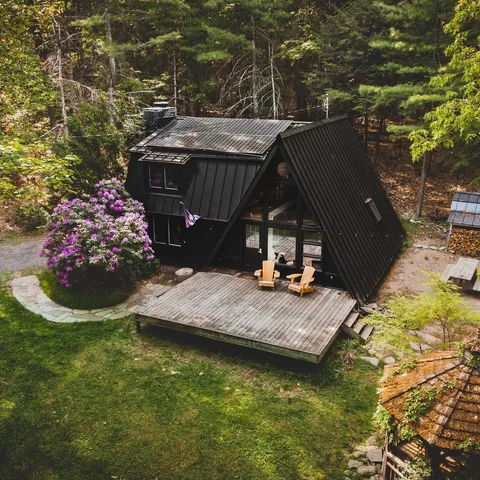 This Black A-Frame Cabin In The Catskill Mountains