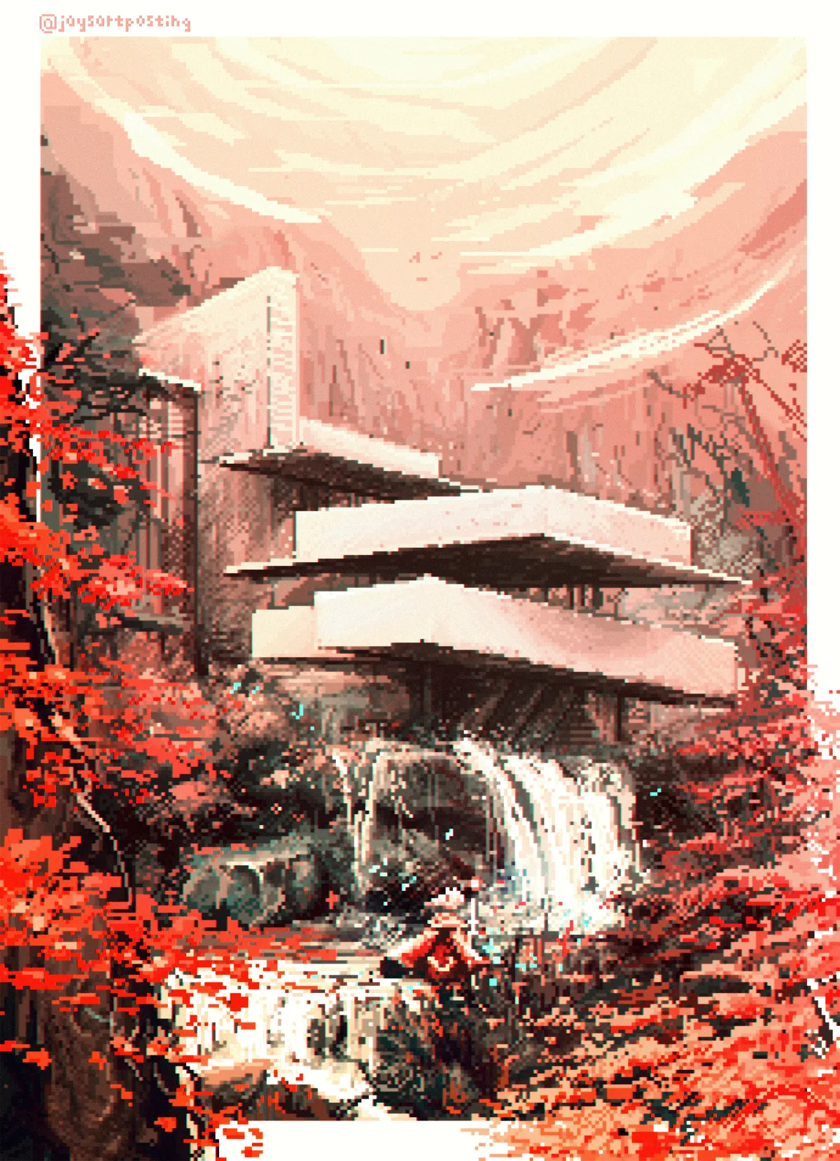 The Classic Fallingwater pixelart by me.