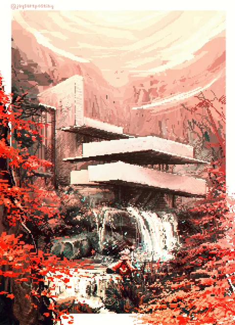 The Classic Fallingwater pixelart by me.