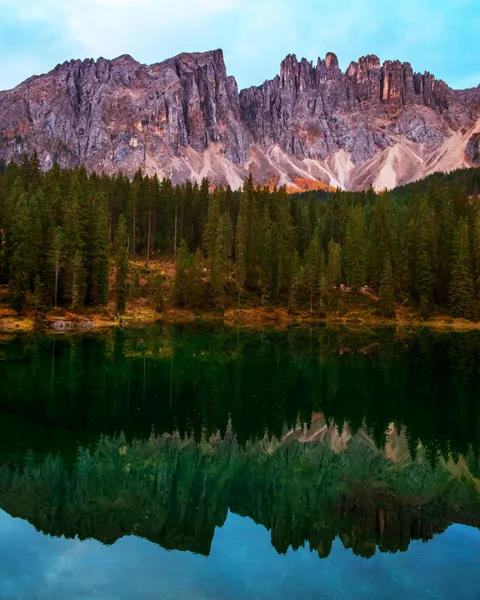Karersee Reflection -- Dolomites, Italy [1600x2000][oc]