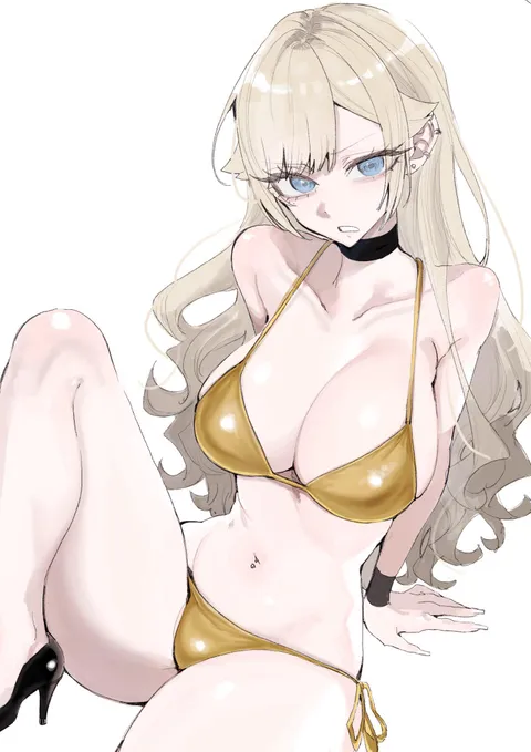 Girl in golden bikini [Artist OC] (By cgy_iy)