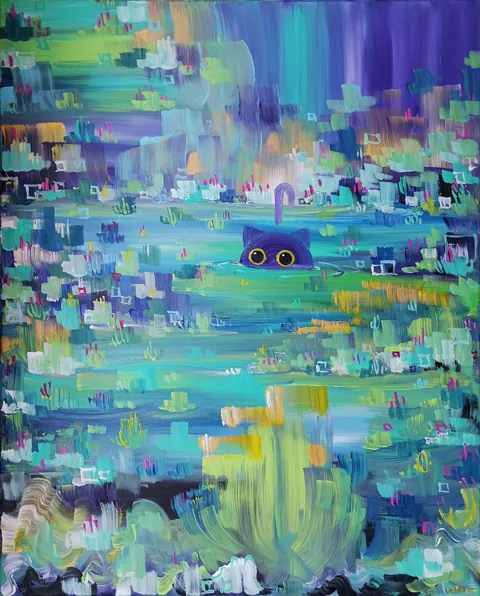 Cat Dip, Vallancet (me), Acrylics, 2025