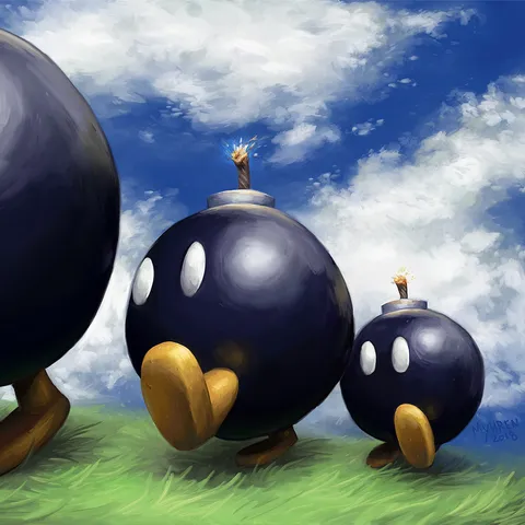 Bob-omb Battlefield as painted by me