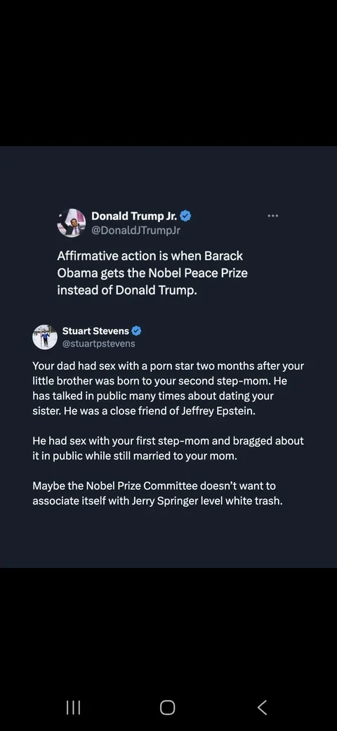 Don Jr. competing with his brother Eric for the top job of cleaning their dad's catheter.