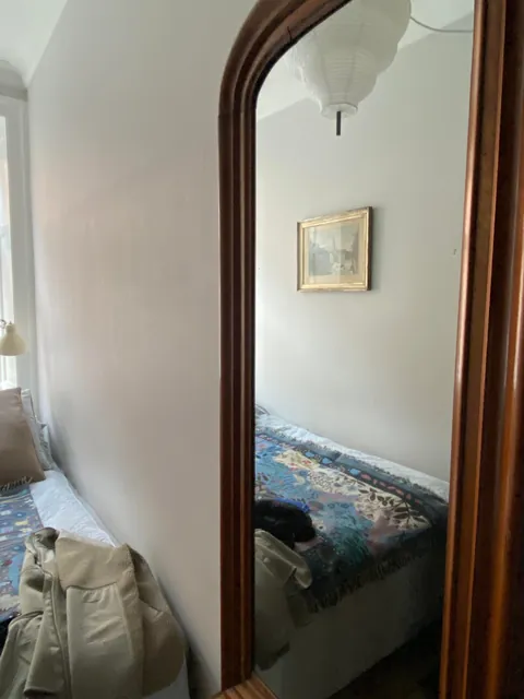 Our tiny cozy bedroom in Copenhagen, Denmark