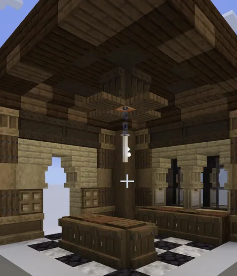 Kitchen design using the shelves.