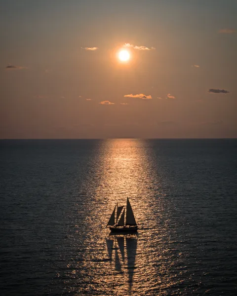 ITAP of a schooner during a sunset from my hotel room!