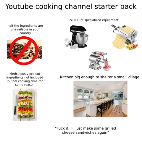 Youtube cooking channel starter pack