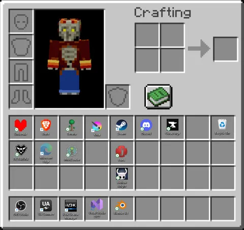 Minecraft based desktop background with my avatar