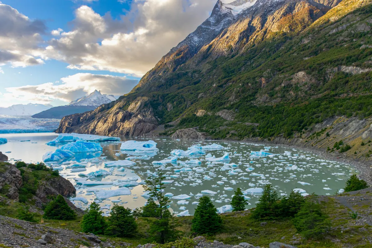 Glacier beach at Glacier Grey, Torres del Paine, Chile [OC][2500x1667]